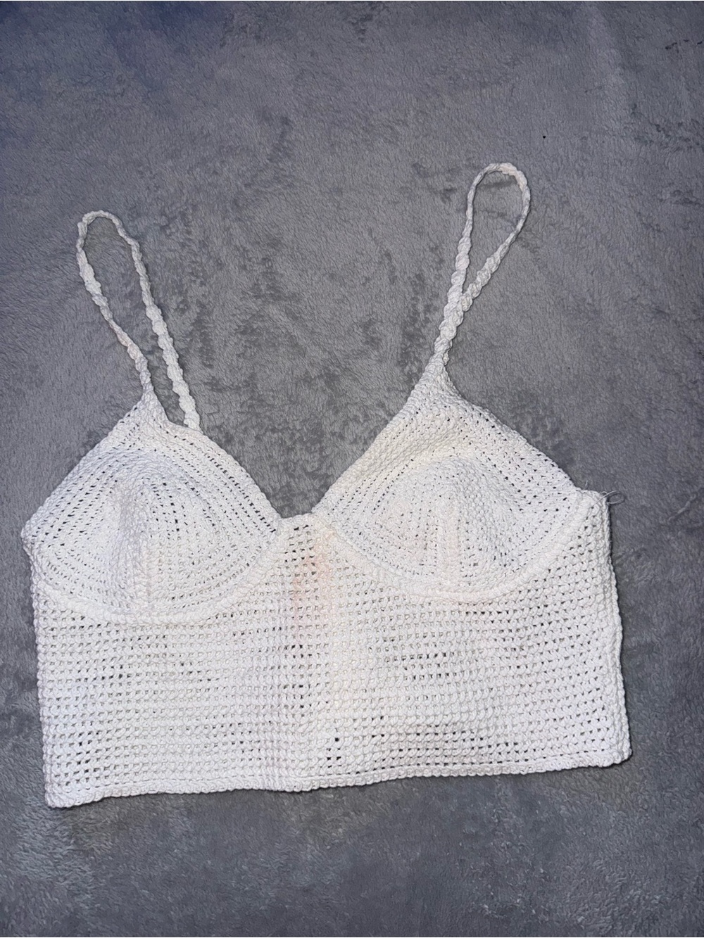 Zara White Crochet Knit Bralette